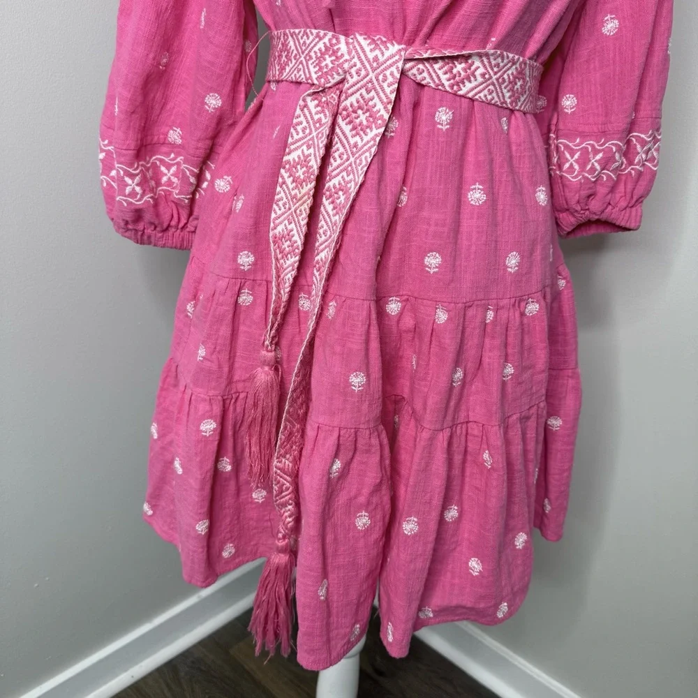 A Loves A Pink Bohemian Dress with Embroidered Details - Picture 5 of 5
